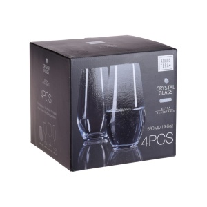 Set 4 pahare pentru apă, din sticlă cristalină, 580 ml, Excellent Houseware