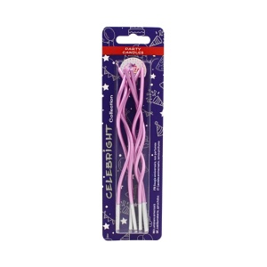 Set 6 lumânări pentru tort, curbate, mov, Celebright, 15.5 cm