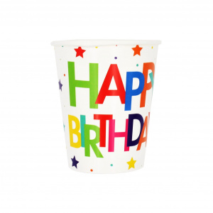 Set 8 pahare 260ml Happy birthday - Img 1