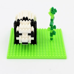 Set construcție Microbricks panda 157 piese