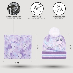 Set pentru copii, cu căciulă, mănuși, guler și cutie cadou, personaj Frozen, Cerda