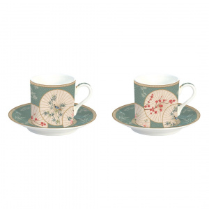 Set porțelan 2 căni 75ml și farfurii Oriental Dreams - Img 1