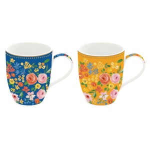 Set porțelan EasyLife, 2 căni, 350ml, Boho Flowers