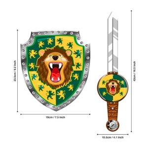 Set sabie și scut, Deluxebase, Animal Armouriez, model leu