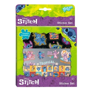 Set stickere colorate, Stitch, cu fundal scenografic, Totum, 3+ ani