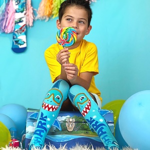 Șosete lungi colorate Madmia pentru băieți Shark 6-99 ani