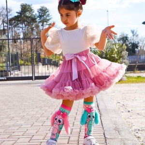 Șosete lungi colorate Madmia pentru fete Bunny toddler 3-5 ani
