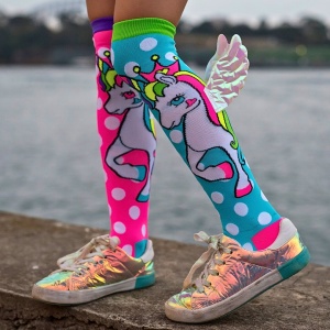Șosete lungi colorate Madmia pentru fete Flying Unicorn 3-5 ani