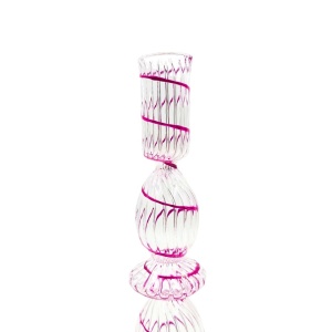 Suport din sticlă, Pip Studio, Swirl Pink, 20 cm, colecția Jolie