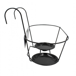 Suport metalic dublu ghiveci flori 39x26 cm
