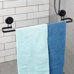 Suport pentru prosoape, Bathroom Solutions, prindere cu ventuză, negru mat, 60x8.5x10 cm - Img 7