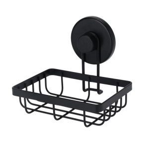 Suport pentru săpun, Bathroom Solutions, prindere cu ventuză, negru mat, max 3.5 kg, 13x11.5x11.5 cm