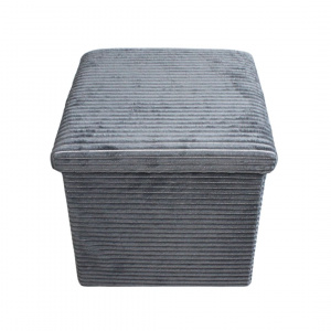 Taburet cu spațiu depozitare 38x38x38 cm reiat mare gri