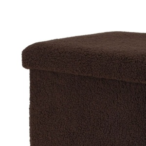 Taburet pliabil cu spațiu de depozitare - Storage Solutions®, tip cutie, otoman, culoare maroniu, 38x38x38 cm