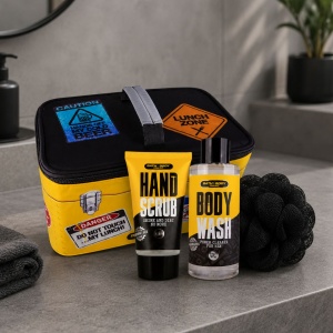 Accentra Men's Bath & Body Gift Set (BATH + BODY TOOLKIT) in an insulated bag
