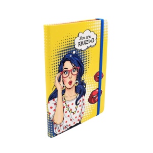Agenda cadou pentru femei Nekupto – „You Are Amazing” – Jurnal Pop Art, 18.5 x 13.5 cm, 80 file, cadou inspirațional pentru ea