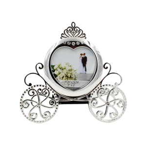 Ramă Foto Caleașcă Elegantă AZAY cu Cristale, 5x5 cm, Ramă Foto Familie / Cuplu, Cutie Cadou Inclusă
