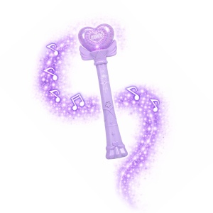 Baghetă magică mov cu inimă – jucărie interactivă cu lumini led și sunete, Genie Pets, Whimsy Workshop