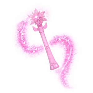 Baghetă magică roz cu stea – jucărie interactivă cu lumini led și sunete, Genie Pets, Whimsy Workshop
