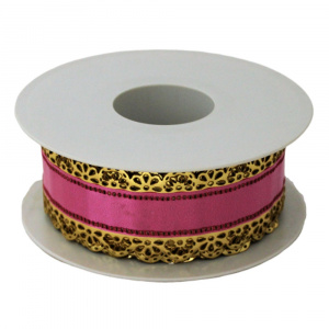 Bandă Decorativă Cake Dress, 40mm, Pizzo Dore Ciclam, 20 m