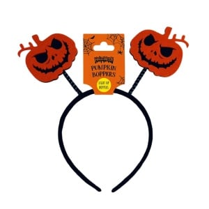 Bentiță decorativă cu LED, pentru Halloween, cu dovleci Jack-o'-Lantern, negru/portocaliu