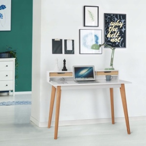 Birou modern Jumi 110x60x90/75 cm – design scandinav, funcționalitate și eleganță naturală