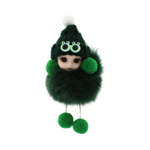 Breloc puf verde închis model bebeluș - Img 1