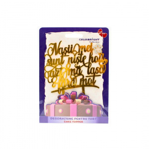 Cake Topper pentru tort cu mesaj Nașii mei sunt niște hoți, azi mă lasă fără moț 