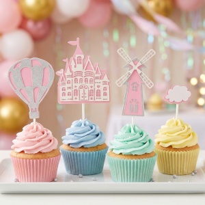 Cake Topper pentru tort cu model Wanderland roz