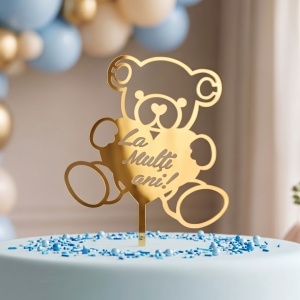 Cake Topper tort model ursuleț cu inimioară