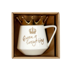 Cană cu capac Queen, din porțelan, 10x13x11 cm, Hoff Interieur