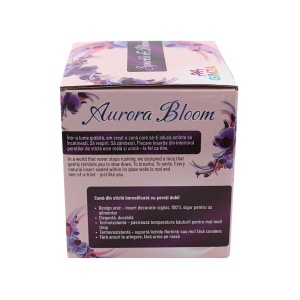 Cană cu inserție de pene multicolore, pereți dubli, sticlă borosilicată, 200 ml, Aurora Bloom