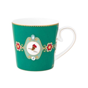 Cană porțelan, Pip Studio, Green, 150 ml, colecția Love Birds