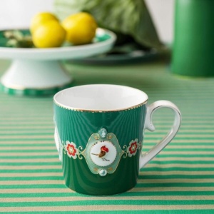 Cană porțelan, Pip Studio, Green, 250ml, colecția Love Birds