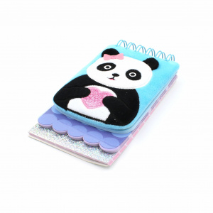 Carnețel, multicolor, 3D, Panda cu fundiță și inimioară, 120 pagini - Img 1
