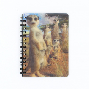 Carnețel zoo cu spirală 3D "LiveLife - Meerkat gaze"
