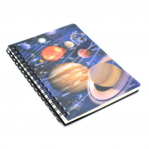 Carnețel zoo cu spirală 3D "LiveLife - Our solar system"