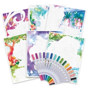 Carte de colorat, pe numere, Nebulous Stars, model Mystery