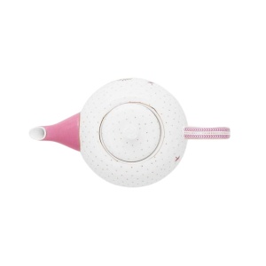 Ceainic din porțelan, Pip Studio, Dots Gold Pink, 1600 ml, colecția Jolie