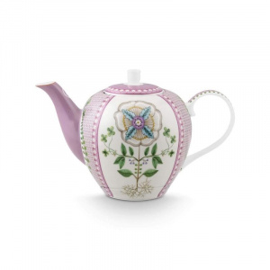 Ceainic din porțelan, Pip Studio, Lilac, 1.6l, colecția Lily&Lotus