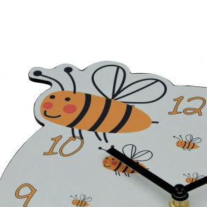 Ceas de perete pentru camera copilului, 28 cm, model albinuță