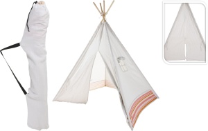 Cort teepee alb, pentru copii, 160 x 103 cm