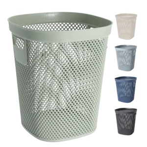 Coș de gunoi 12.5L, din plastic reciclat, model perforat, verde