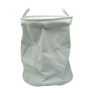 Coș de rufe pliabil, textil, rotund, 38x38x50 cm, culoare gri deschis