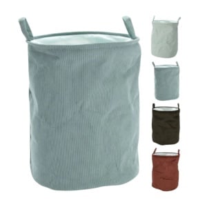Coș de rufe pliabil, textil, rotund, 38x38x50 cm, culoare maro