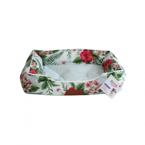 Culcuș căței model verzuliu înflorat 50x40x15 cm - Img 3