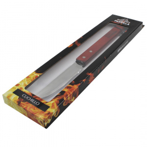 Cuțit profesional pentru grătar, 39 cm, oțel inoxidabil, mâner din lemn lăcuit, design elegant și durabil, BBQ