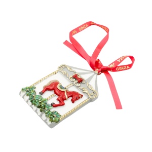 Decorațiune Regatul de Crăciun, Classic, model carusel cu sclipici