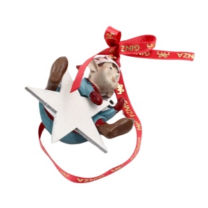Decorațiune Regatul de Crăciun, Royal, model Elf cu stea în brațe, 7,5 cm