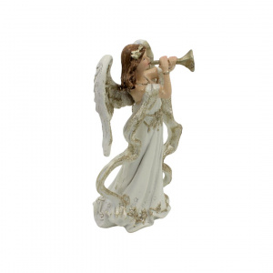 Decorațiune înger trompetă House of Seasons șampanie 17cm